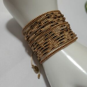 Vintage Gold and Black Multi-Strand Bracelet